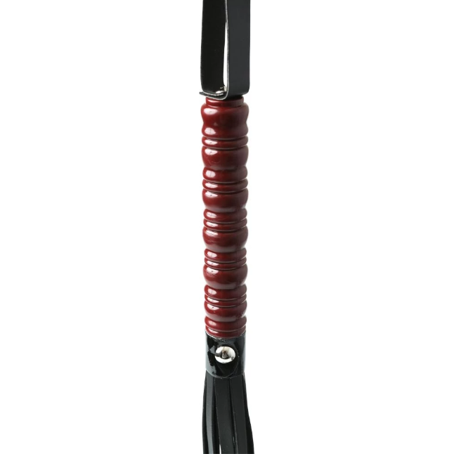 Introducing the Sensual Pleasures Mahogany Flogger Whip - Model SP-2001 - Unleash Passion and Pleasure in Style!