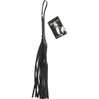 Sex & Mischief Mini Flogger Whip - Petite Black Vinyl Toy for Intense Pleasure - Model SM-53 - Unisex BDSM Whip - Adult Naughty Store