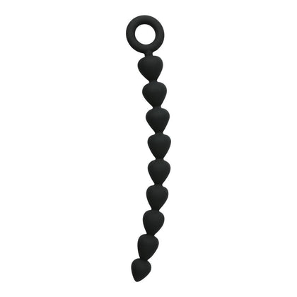 Silicone Pleasure Pro Black Anal Beads - Model SPB-9 - Unisex - Intense Backdoor Stimulation - Adult Naughty Store