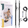 Introducing the Sportsheets PivotT Cuff and Tether Kit - Model 2021BX for Enhanced Pleasure - Unisex Wrist and Ankle Restraint Set in Stylish Black - Adult Naughty Store