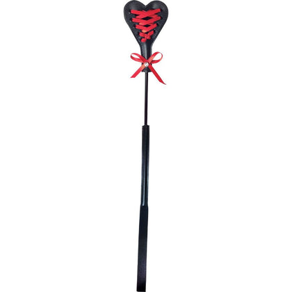 Sex & Mischief Heart Beat Crop: BDSM Whip SM-150x for Women, Heart-Shaped Crop for Spanking - Black & Red - Adult Naughty Store