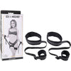 Sex & Mischief Thigh & Wrist Cuffs - Adjustable Restraint System for Enhanced Intimacy and Sensual Exploration - Model X123 - Unisex - Perfect for Bondage and BDSM Play - Black - Adult Naughty Store