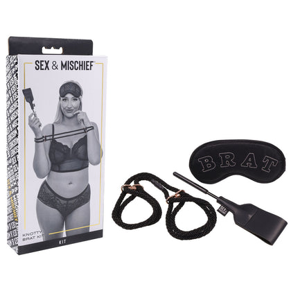 Introducing the Sex & Mischief Knotty Brat Model 3B Women's Bondage Kit in Black Pleasure and Punishment Edition - The Ultimate Submission Experience for Women's Intimate Pleasures in Black - Adult Naughty Store