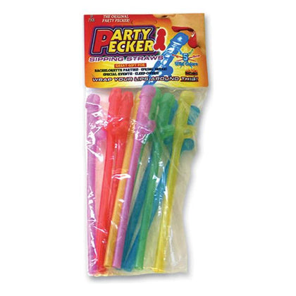 Naughty Pleasure Party Pecker Sipping Straws - Wildly Fun Hen's Party and Special Event Accessories