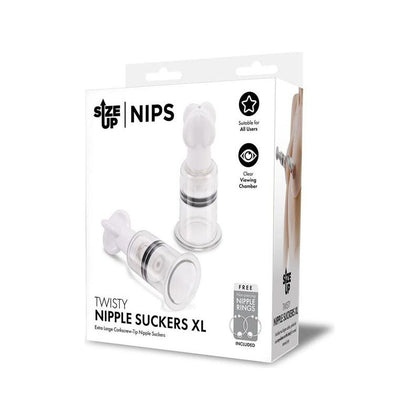 Size Up Twisty Nipple Suckers XL - Advanced Sensual Pleasure Toy for All Genders - Model XLTNS-2021 - Transparent - Nipple Stimulation and More