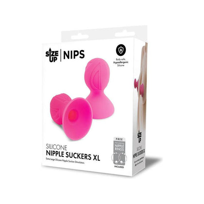 Introducing the Size Up Silicone Nipple Suckers XL: The Ultimate Pleasure Enhancer for All Genders in Sensational Midnight Black - Adult Naughty Store