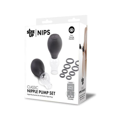 Size Up Classic Nipple Pump Set: Versatile Silicone Nipple Pump Kit for Intense Pleasure - Model NSP-200 - Unisex - Nipple Stimulation - Transparent