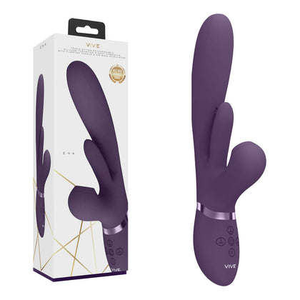 VIVE Ena USB Rechargeable Thrusting Vibrator - Model VIVE Ena - Purple - For Women - G-Spot and Clitoral Stimulation