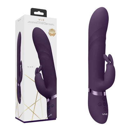 Experience Ultimate Pleasure with VIVE Nari Purple USB Rechargeable Rabbit Vibrator - Model Number XV723 - Perfect for Women - G-spot and Clitoral Stimulation