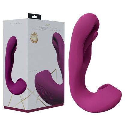 VIVE Yuna VY-001 Women's Flapping Tongue and Suction Vibrator in Pink - Adult Naughty Store