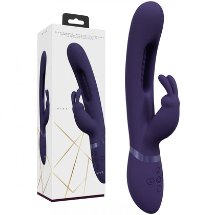 VIVE Mika - Model 23.2cm USB Rechargeable Purple Rabbit Vibrator for Women - G-Spot and Clitoral Stimulation - Adult Naughty Store