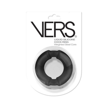 VERS Liquid Silicone Weighted Steel Core C-Ring - Model VRS-001 - Male Cock Ring - Enhances Stamina and Performance - Black