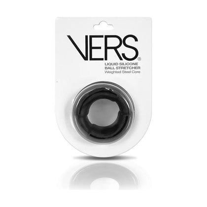 Introducing the VERS Liquid Silicone Weight Steel Core Ball Stretcher - Model X1 for Men in Black: Enhance Stamina and Sensation