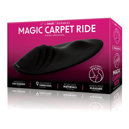 Introducing the WhipSmart Magic Carpet Ride USB Rechargeable Rideable Vibrating Pad for Women - Provides Hands-Free Vibrations for Clitoral, Vaginal, and Perineal Stimulation - Black