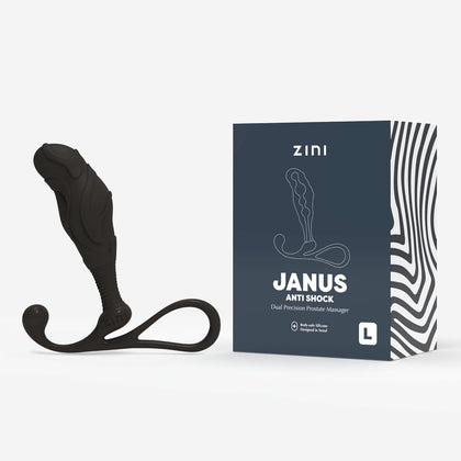 Introducing the Zini Janus 1X Male Large Prostate Massager in Black: Model No. 1X - Ultimate Sensory Indulgence