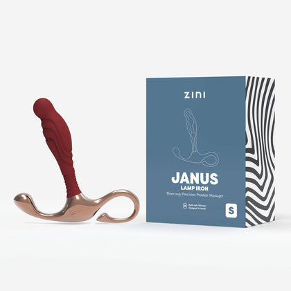 Experience Ultimate Pleasure with Zini Janus Lamp Iron Small Precision Prostate Massager for Men in Red