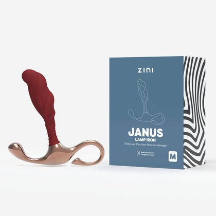 Zini Janus Lamp Iron Precision Prostate Massager Medium Red - For Enhanced Male Pleasure