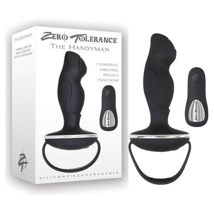 Zero Tolerance The Handyman Remote Control Prostate Massager - Model ZT-PMR1 - For Men - Intense P-Spot Pleasure - Sleek Black
