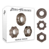 Zero Tolerance Triple Thick Cock Rings - Enhanced Stimulation, Lasting Performance - Model ZT-CTR-3, for Men - Pleasure Grooves, Layered Textures - Black