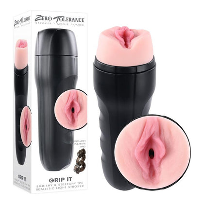 Zero Tolerance GRIP IT LIGHT Male Vaginal Canister Stroker - Model ZT-001 - Realistic Textured Inner Channel - Pink