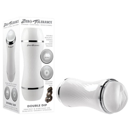 Zero Tolerance DOUBLE DIP Dual-Ended Cannister Stroker for Men - Vagina and Mouth Entries - Model ZT-DD001 - Clear - Erotic Movie Included