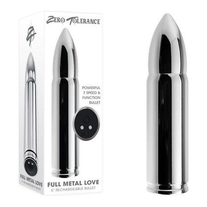 Zero Tolerance Full Metal Love - Powerful 7-Speed Vibrating Alloy Bullet for Targeted Stimulation - Model ZT-FML-01 - Unisex Pleasure - Silver