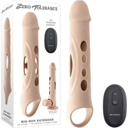 Zero Tolerance Big Boy Extender - Light: USB Rechargeable Vibrating Penis Extension Sleeve for Men - Model ZT-BB-001 - Enhance Length and Pleasure - Transparent