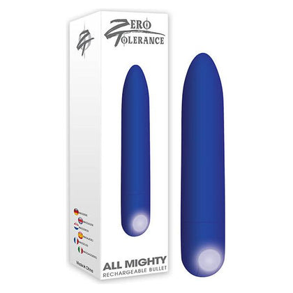 Zero Tolerance All Mighty Bullet - Rechargeable Mini Vibrating Bullet for Men - Model ZT-AB001 - Targeted Pleasure - Blue