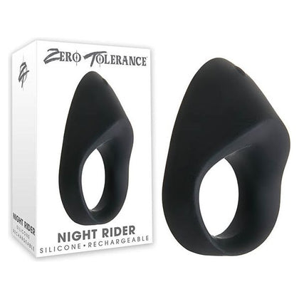 Zero Tolerance Night Rider Silicone Rechargeable Vibrating Cock Ring - Model NR-20 - For Couples - Clitoral Stimulation - Black
