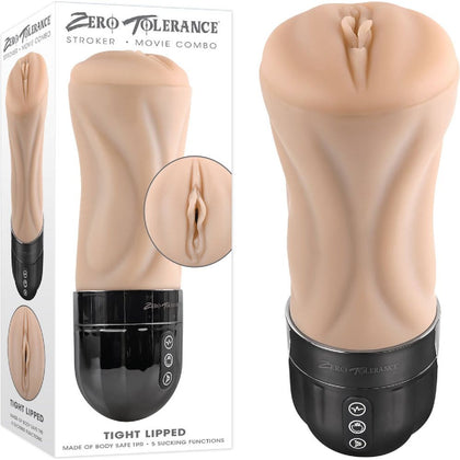 Zero Tolerance TIGHT LIPPED - Light Flesh USB Rechargeable Vibrating Stroker
