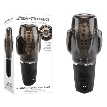 Zero Tolerance USB Rechargeable Sucking & Vibrating Stroker - Model ZT-200X for Men - Intense Pleasure in Black