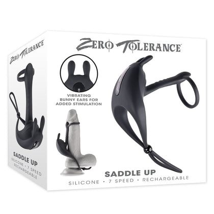 Introducing the Zero Tolerance SADDLE UP Black USB Rechargeable Vibrating Cock & Ball Ring for Men, Model X1 – Experience the Ultimate Pleasure in High-Performance Intensity and Convenience!