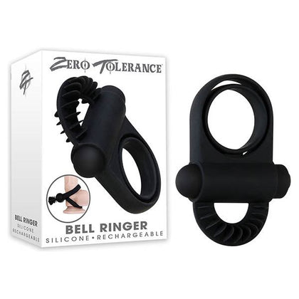 Zero Tolerance Bell Ringer Vibrating Cock Ring for Couples - Model ZT-BR-001 - Male and Female Pleasure - Black
