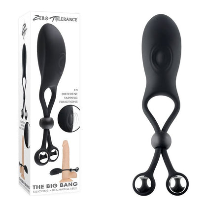 Zero Tolerance THE BIG BANG Tapping Adjustable Ring with Steel Balls - Model ZT-BB-001 - Unisex - Pleasure Enhancer - Black