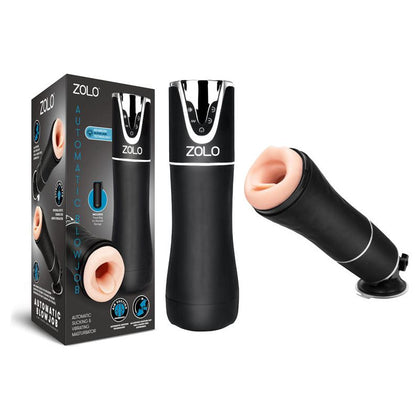 Zolo Automatic Blowjob - USB Rechargeable Automatic Sucking and Vibrating Masturbator - Model ZA-2000 - Male Pleasure Toy for Intense Oral Stimulation - Deep Throat Experience - Black