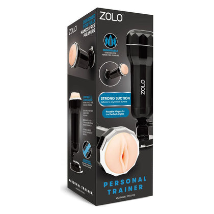 Introducing the ZOLO Hands-Free Mountable Flesh Vagina Stroker - Model PT-2000 for Men - Realistic Textured Canal - Waterproof - Beige: The Ultimate Male Pleasure Device for Hands-Free Intima - Adult Naughty Store